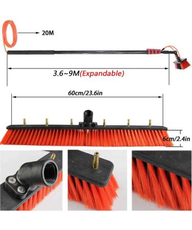 Outdoor Window Cleaning Brush Extendable Cleaner Conservatory Roof Water Fed Telesbrush Window Cleaning Pole Suitable for Photovoltaic Panel Cleaning Trucks Windows/12Ft/3.6 35cm Brush Head 5M/17FT - Buy Online on SooperMarket.com