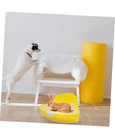 BELLIFFY Box Rabbit Toilet Ferret Litter Sand Bath for Hamsters Dwarf Hamster Toilet Bunny Potty Rat Plastic 25X19X10CM Yellow - Buy Online on SooperMarket.com