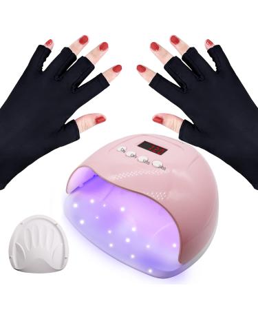 RedFlow UV LED Nail Lamp Pink Polycarbonate LED Light Large Size Palm Print Auxiliary Irradiation UV Protection Gloves