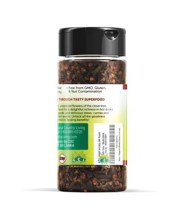 Organic Cloves Whole Raw Premium Quality Spice Fairtrade in Glass Jar - 1.41 oz - Buy Online on SooperMarket.com