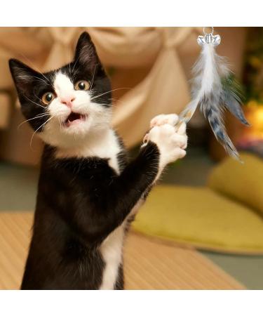 MWOOT 6pcs Cat Feather Toys with Bells Feather Toys Spinning Attachment for Indoor Cats and Kitten Catcher Replacement Feather Refills with Bells Feather Cat Toys for Playing Catcher and Exercising - Buy Online on SooperMarket.com
