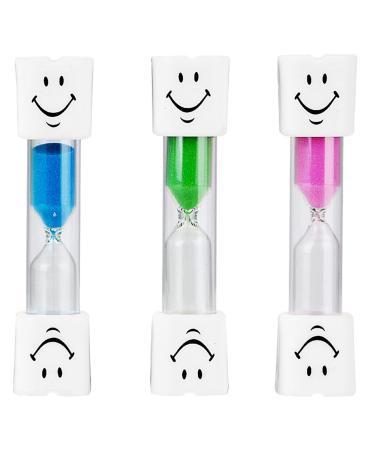 ZKSMNB Hourglass Teeth Brushing Children's Hourglass 2 Minutes The Smiley Toothbrush Hourglass Ensures that Children Brush Your Teeth in a Scientifically Appropriate Time (Pack of 3)
