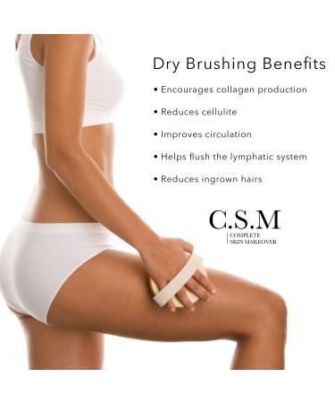 CSM Body Brush - Exfoliating Boar Hair Brush for Soft Skin, Improved Circulation & Acne Reduction - Buy Online on SooperMarket.com