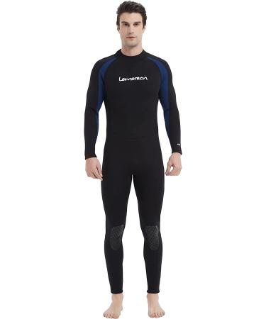 Lemorecn Men's Wetsuit Neoprene Full Body Diving Suit 3/2mm and 5/4mm - Black+Blue, Large | 16 Sizes Available - Buy Online on SooperMarket.com
