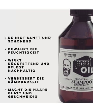 Beyer's Oil Shampoo Verbena 250ml - 100% Natural Beard Care for Soft Smooth Beards - International Shipping Available - Buy Online on SooperMarket.com