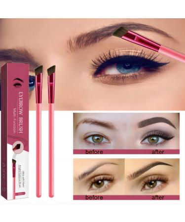 4 PCS 4D Hair Stroke Brow Stamp & Brush Set - Multifunction Ultra-thin Angled Eyebrow Makeup Brushes - Buy Online on SooperMarket.com