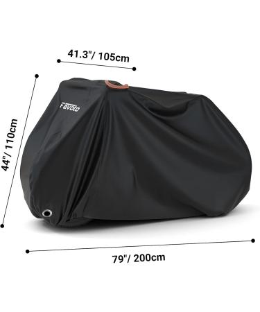 Favoto Waterproof Bicycle Cover for 2-3 Bikes | 210T Oxford Tarpaulin | Protective Garage Cover with Bag | 200x105x110cm | Black - Buy Online on SooperMarket.com