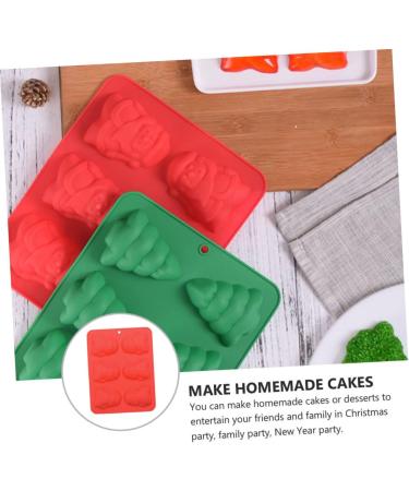 Didiseaon 2pcs Christmas Baking Molds Christmas Silicone Mold Christmas Cake Pan Santa Claus Cake Mold Fruit Tart Mold Silicone Candle Mold Ice Cubes Trays Dessert Silicone Candy Mini Fudge - Buy Online on SooperMarket.com