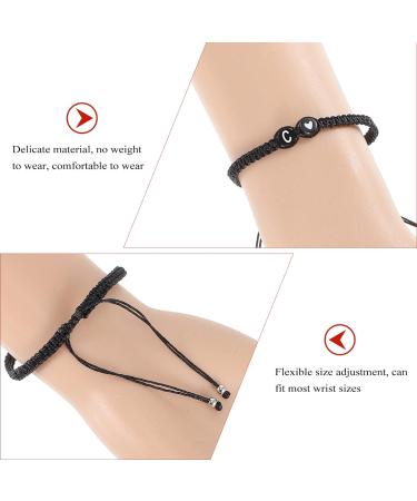 FRCOLOR 4pcs Black and White Heart Bracelet Women Bracelet Simple Bracelet Womens Jewelry Bracelet Matching Men s Bracelets Rope Bracelets Miss Black Rope The Letter Is Acrylic Manual 6X6X0.5CMx3pcs Black Cx3pcs - Buy Online on SooperMarket.com