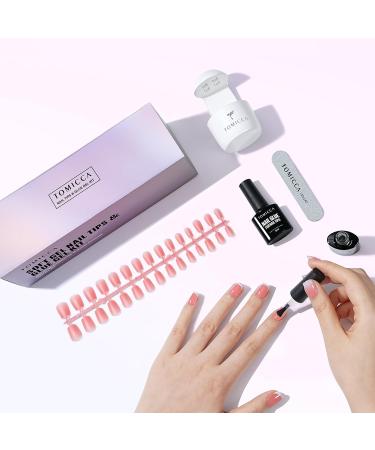 TOMICCA Soft Gel Nail Tips and Glue Kit - 3 in 1 Coffin Nail Tips, Gel Glue, Top Coat, and UV LED Lamp - DIY Nail Art Extension Kit - Buy Online on SooperMarket.com