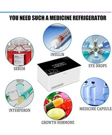 Insulin Refrigerated Box Portable Medicine Cooler Refrigerator Built-Battery Travel Car Refrigerator for Travel Home Constant Temperature Reefer Rechargeable (Color : 3batteries) - Buy Online on SooperMarket.com