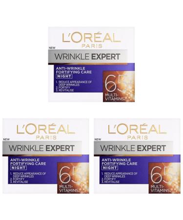 L'Oreal Wrinkle Expert Intensive Care Night 65+ 50 ml (Pack of 3) 50 g (Pack of 3) Night Cream