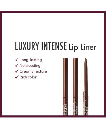 KISS New York Luxury Intense Lip Liner Set | Long-Lasting & Creamy Formula | Retractable & Easy to Use | Dark Plum Purple | 3PCS - Buy Online on SooperMarket.com