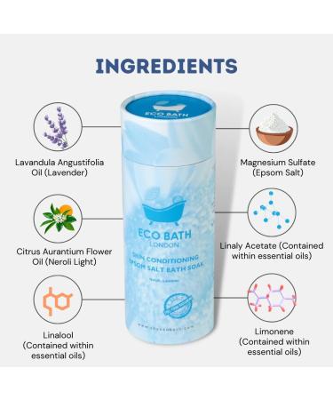 Eco Bath London Neroli & Lavender Epsom Salt Bath Soak 250g - Post-Workout Skin Conditioning Magnesium Bath Salts - Buy Online on SooperMarket.com