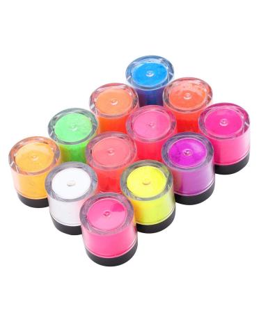 Fluorescent Powder Set - 12 Colors Glow in the Dark Nail Art & Party Decoration | DIY Phosphorus Manicure Accessories for Halloween - Buy Online on SooperMarket.com