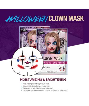 Epielle Halloween Character Sheet Masks - Clown & Skull Masks | Purifying Korean Beauty Facial Masks for All Skin Types (4-Pack - Buy Online on SooperMarket.com