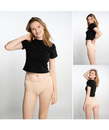 Noblood Period Underwear: Eco-Friendly Washable Cotton Briefs - Absorbent Menstruation Wear for Girls - Sizes XXS to 3XL - Pack L - Buy Online on SooperMarket.com