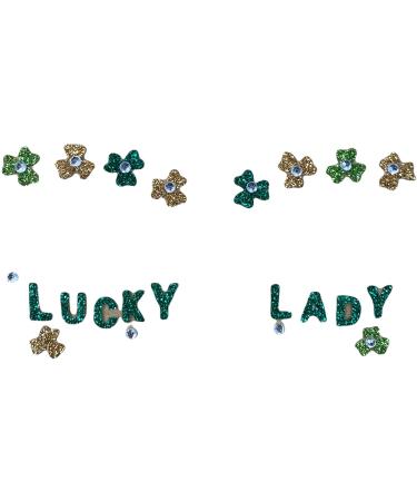 St. Patrick's Day Face Jewels & Gems Set - Glitter Rhinestones & Temporary Tattoos for Rave, Henna & Parties - Buy Online on SooperMarket.com