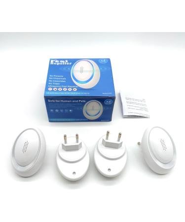 Ultrasound Pest Control 4-Piece Set | Effective Mouse & Insect Repellent | Human & Pet Safe Defense Against Rats Mice Mosquitoes & Cockroaches - Buy Online on SooperMarket.com