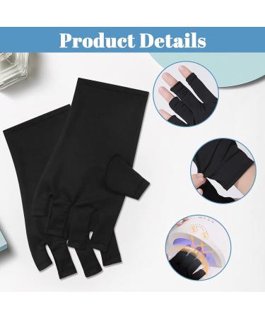 OYANIMO 2 Pairs UV Gloves for Gel Nail Lamp - Professional UPF50+ Protection Gloves for Manicures - Fingerless Anti UV Gloves for Nail Art & Skin Care - Buy Online on SooperMarket.com