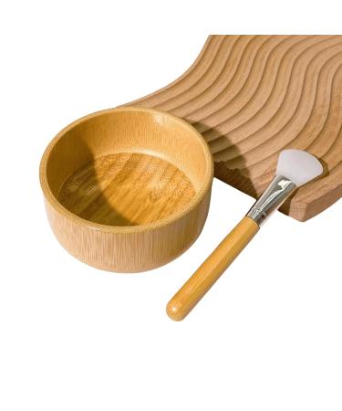 Face Mask Mixing Bowl Set - Bamboo DIY Facial Tools for Skin Care | Complete Mixing Tool Kit with Bowl Spatula Spoon & Brush Applicator - Buy Online on SooperMarket.com