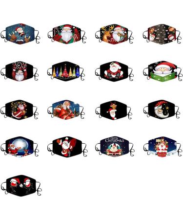 1 Pieces Adults Protect_Cover_Mask Washable Reusable Christmas Print With Filter Pocket Adjustable Earloops (Q) - Buy Online on SooperMarket.com