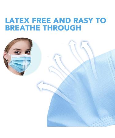 DXLOVER Face Masks 3 Layer Adult Blue 50 Pack - Individually Packaged - Large Size - Buy Online on SooperMarket.com