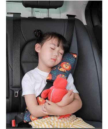 Cartoon Lion Kids Seatbelt Adjuster & Car Travel Pillow | Safety Belt Cushion & Shoulder Pad for Car Seat & Pushchair - Buy Online on SooperMarket.com