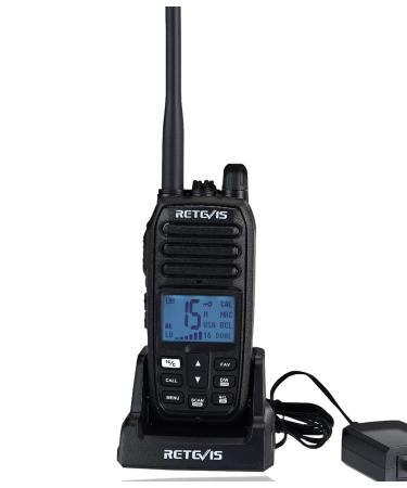 Retevis RM21 Handheld Floating Marine Radio,Submersible,Noise Cancelling,Clear Audio,Backlit LCD Display,NOAA Weather, Radio Marine with Charging Base and Charger for Boat Kayaking Jet Ski Voyages