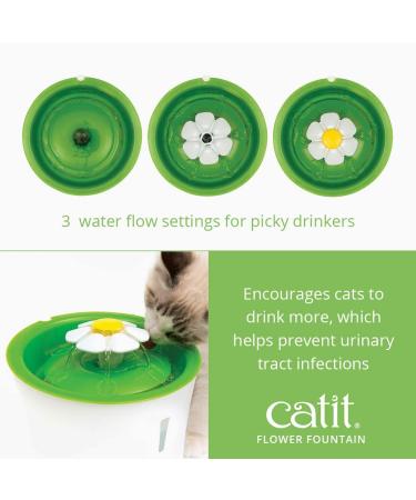 Catit Senses 2.0 Flower Fountain | Green Cat Drinking Water Fountain - Buy Online on SooperMarket.com