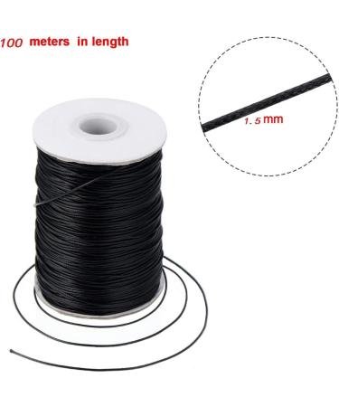 1.5mm/100 Yards Black Nylon Braided Lift Shade Cord - Blind Shade Mini Blind Cord Replacement String for Gardening, Plant, and Crafts - Buy Online on SooperMarket.com