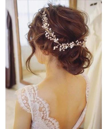 Handcess Bride Wedding Crystal Hair Vine Pearl Silver Headpiece Rhinestone Bridal Hair Accessories for Women and Girls (Silver) - Buy Online on SooperMarket.com