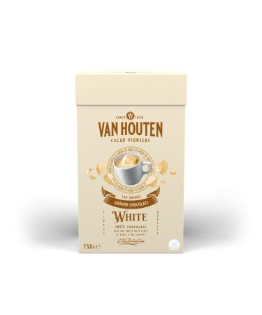 Van Houten GROUND WHITE Cocoa Chocolate Drink Powder 750 G - For Hot & Cold Drinks - Makes 22 Servings - Rich and Sweet with Hints of Vanilla and Caramel - Vegetarian Non-GMO