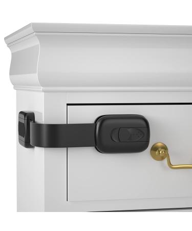 Echocube 8-Piece Child Cabinet Locks - Adjustable Baby Drawer Locks with 3M Glue - No Drilling Safety Locks for Cupboards & Refrigerators - Black FB046 - Buy Online on SooperMarket.com