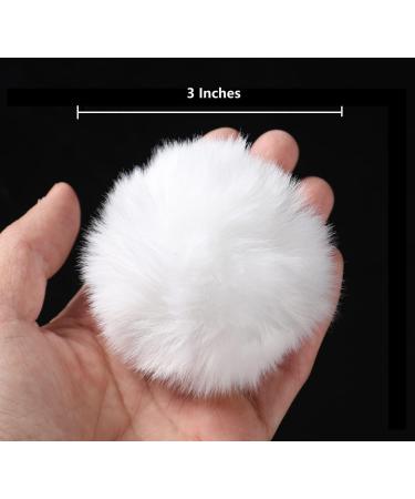 Large White Pom Pom Balls - 3 Inches - 20 Pieces - DIY Crafts Costume Accessory - Buy Online on SooperMarket.com