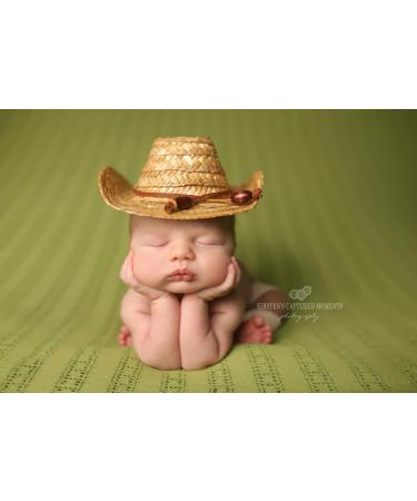 AMOS and SAWYER Newborn Straw Cowboy Hat, Newborn Photography Prop