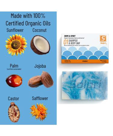Solpri Swim Shampoo Bar 4 oz - Unscented with Vitamin C for Hair & Body - Chlorine Removal - Buy Online on SooperMarket.com