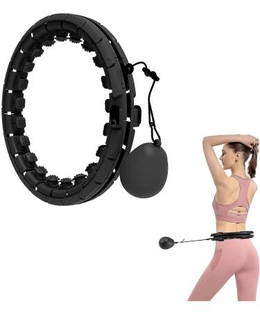 TOMOIN Smart Weighted Hula Hoop for Adults & Kids | 24 Detachable Knots | Non-Falling Design | Weight Loss & Fitness Tool - A-Black - Buy Online on SooperMarket.com