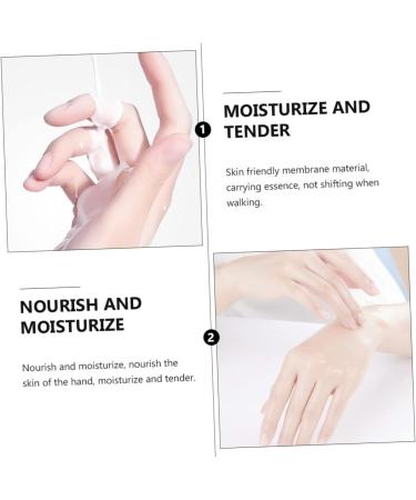 Gogogmee 2 Pairs Hand Exfoliant Cover Moisturizing Gloves Hand Dead Skin Remover Nourishing Hand Cover Hand Care Mask for Hand Moisturizing Gel Socks Non-Woven Fabric White - Buy Online on SooperMarket.com