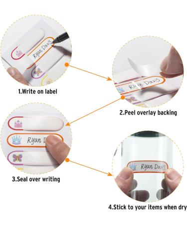 Waterproof Baby Bottle Labels for Daycare - 80PCS School Name Stickers | Personalized, Self-Laminating, Dishwasher Safe | Toddler Name Tags for Sippy Cup - B-80 Pcs - Buy Online on SooperMarket.com