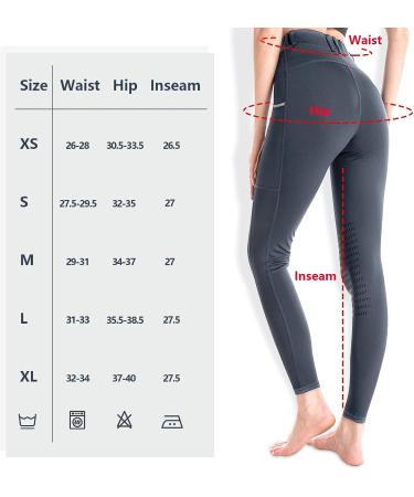 FunRiding Women's Horse Riding Tights with Pockets & Silicone Grip - Black XS - Buy Online on SooperMarket.com