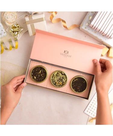 VAHDAM Assorted Tea Gift Set - Blush | 3 Tea Sampler Gift Box | Gluten Free | Natural Ingredients | Perfect Mother's Day Gift - Buy Online on SooperMarket.com