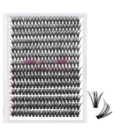 280 Pcs Individual Lashes 30D+40D Mixed Lash Clusters 14 Rows Cluster Lashes that Look Like Eyelash Extensions DIY Lash Extension Self Application At Home (30+40-C-14) 14 mm 30C+40C-C-Large