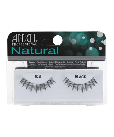 Ardell Natural Style Eye Lashes 108 demi black 1 pack (1 x 1 pair) 1 piece (1 pack)