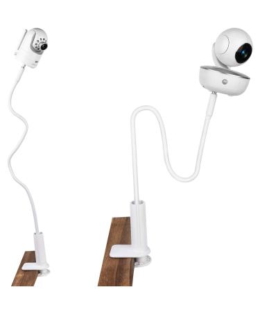 (Update Version) iTODOS Gooseneck Baby Monitor Mount for Arlo, Motorola Baby Monitor and Most Universal Monitors Camera, 27inch Length Stable and Durable Flexible gooseneck - White