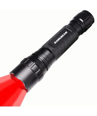 DARKBEAM Red Light Flashlight Tactical LED Rechargeable, Zoomable Portable Handheld Red-Light for Fishing Hunting Detector Astrophotography 501B-S Red light