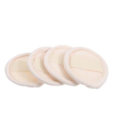 4pcs Loofah Facial Loofah Scrubber Body Scrub Pad Shower Loofah Sponge Dish Washing Loofah Facial Loofah Pads Scouring Pad Loofah Face Wash Pads Face Scrubber Beige Fabric