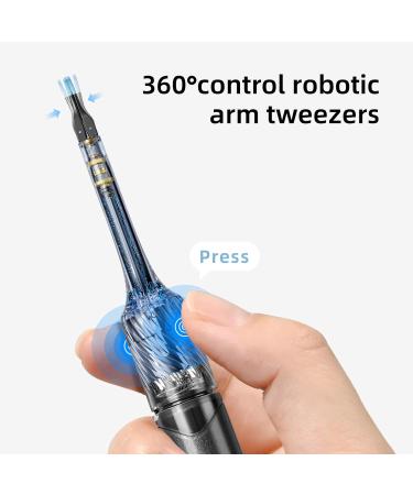 Qimic Ear Wax Removal with Tweezers - 1080P HD Ear Cleaner Ear Camera Otoscope Omni-Direction Ear Pick Tweezer Real-Time Remote Video Multi Earwax Cleaning Replacement Kits Black - Buy Online on SooperMarket.com