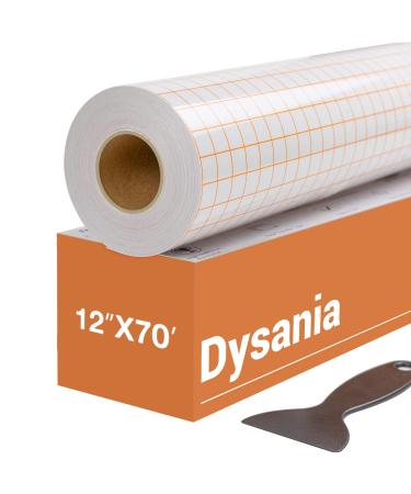 Transfer Tape for Vinyl - 12  x 70 FT w/Orange Alignment Grid for Adhesive Vinyl - Medium Tack Vinyl Transfer Tape for Silhouette Cameo  Cricut for Decals Signs  Windows and Stickers