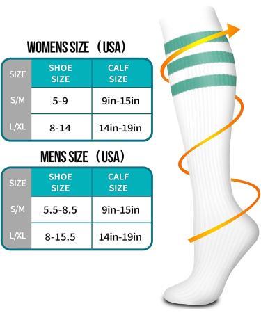 Compression Socks (6 Pairs) for Women and Men - Running, Sports, Pregnancy - Assorted - Large-X-Large - Buy Online on SooperMarket.com